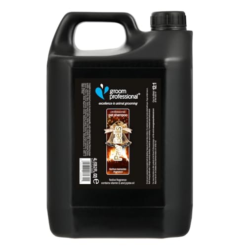 GROOM PROFESSIONAL Paw Bells Hundeshampoo - Hundeshampoo Gegen Geruch - Tiefenreinigendes Shampoo - Reinigt & Beseitigt Gerüche - Macht das Fell Weich & Kämmbar - Festlicher Duft, 4 Liter von GROOM PROFESSIONAL