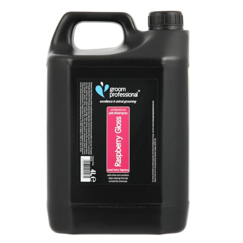 GROOM PROFESSIONAL Raspberry Gloss Hundeshampoo - Hundeshampoo Gegen Geruch - Tiefenreinigendes Shampoo - Verleiht Glanz & Kondition - Belebender Himbeerduft, 4 Liter GROOM PROFESSIONAL Raspberry Gloss Hundeshampoo - Hundeshampoo Gegen Geruch - Tiefenreinigendes Shampoo - Verleiht Glanz & Kondition - Belebender Himbeerduft, 4 Liter von GROOM PROFESSIONAL