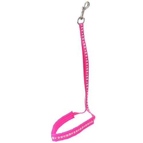 Groom Professional Allon Halteschlaufe Gepolstert - Hundepflege-Leine mit Polsterung - Polsterung im Nackenbereich für mehr Komfort - Pfotenaufdruck - 45cm, Rosa von Groom Professional