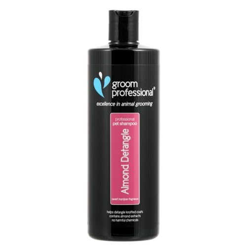 Groom Professional Almond Detangle Hundeshampoo - Entwirrendes Shampoo für Hunde - Hundeshampoo Gegen Geruch - Beseitigt Verfilzungen & Verknotungen - Für Verfilzte & Verknotete Mäntel, 450ml von Groom Professional