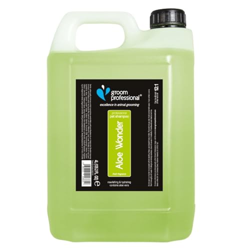 Groom Professional Aloe Wonder Hundeshampoo Sensitiv - Für Juckende und Trockene Haut - Hundeshampoo Gegen Juckreiz - Sensitiv & Juckreiz Shampoo für Hunde - Beruhigende & Pflegende Formel, 4 Liter von Groom Professional