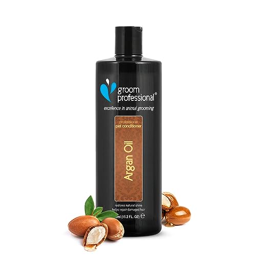 GROOM PROFESSIONAL Argan Oil Conditioner - Pflegespülung für Hunde - Reparierende Conditioner für Hunde mit Geschädigtem Haar - Entwirrende Pflegespülung - Für Trockene und Juckende Haut, 450ml von GROOM PROFESSIONAL