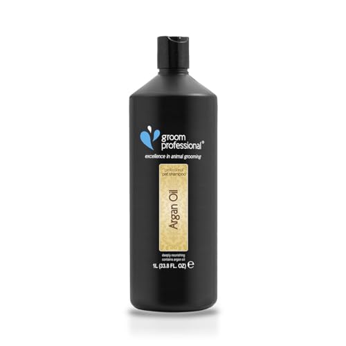 Groom Professional Argan Oil Hundeshampoo Sensitiv - Revitalisierendes Shampoo für Hunde - Hundeshampoo für Trockene & Juckende Haut - Perfekt für Trockenes & Beschädigtes Fell, 1 Liter von Groom Professional