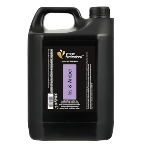GROOM PROFESSIONAL Exclusive Iris & Amber Hundeparfüm - Hundeparfüm-Spray - Frisches Duftspray für Hunde Gegen Geruch - Durchdrungen von Strahlenden Blumennoten - Langanhaltender Duft, 4 Liter von GROOM PROFESSIONAL