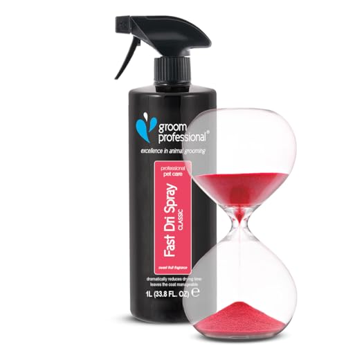 GROOM PROFESSIONAL Fast Dri Classic Hundespray - Haustier-Finish-Spray für Schnelles Trocknen - Reduziert die Trocknungszeit nach - Neutralisiert Fähigkeit des Haares, Wasser zu Binden, 1 Liter GROOM PROFESSIONAL Fast Dri Classic Hundespray - Haustier-Finish-Spray für Schnelles Trocknen - Reduziert die Trocknungszeit nach - Neutralisiert Fähigkeit des Haares, Wasser zu Binden, 1 Liter von GROOM PROFESSIONAL