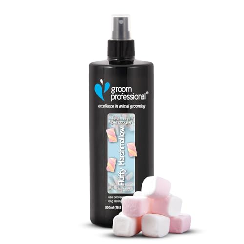 GROOM PROFESSIONAL Fluffy Marshmallows Hundeparfüm - Hundeparfüm-Spray - Frisches Duftspray für Hunde Gegen Geruch - Süßer Duft für Haustiere - Perfekt für Zwischen den Waschgängen, 500ml von GROOM PROFESSIONAL