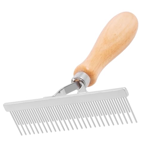 Groom Professional Wooden Shedding Rake for Dogs, Excellence in Animal Grooming, Features Both Long and Short Pins for Effective Deshedding of Thick Undercoats, Suitable for All Sized Breeds von Groom Professional