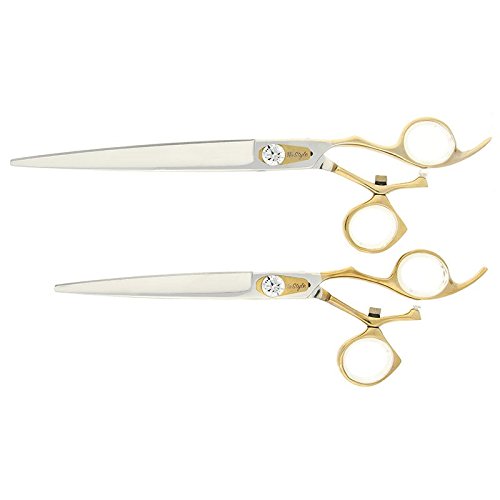 Groom Professional Mi-Style Swivel Thumb Straight Scissors, Excellence in Animal Grooming, Unique Swivel Thumb for Complete Versatility and Comfort, Comes with a Zippered Case, 7 Inch von Groom Professional