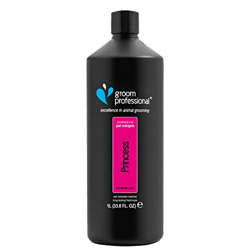 GROOM PROFESSIONAL Princess Hundeparfüm - Hundeparfüm-Spray - Frisches Duftspray für Hunde Gegen Geruch - Hundeparfüm für Hündinnen - Enthält Kamillenextrakte zur Beruhigung Haut, 1 Liter von GROOM PROFESSIONAL