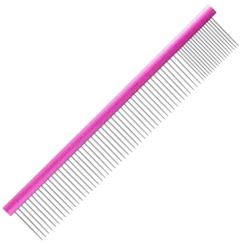GROOM PROFESSIONAL Spectrum Kamm 50/50 - Hundekamm - Für Feines Fell - Perfekter Kamm für Kleine Rassen - Für Kompliziertere Bereiche oder Feineres Fell - Lila, 25cm von GROOM PROFESSIONAL