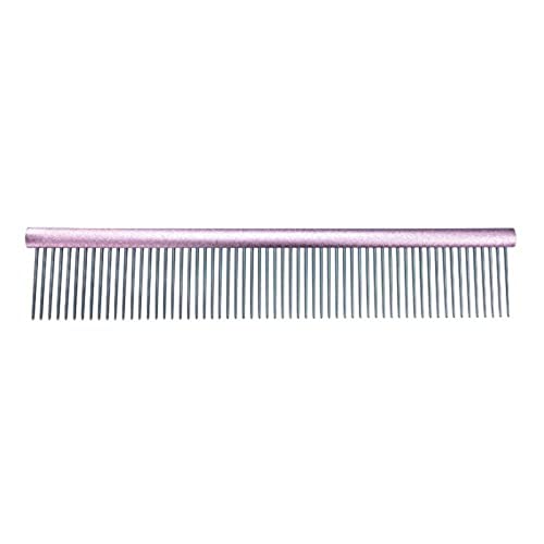 GROOM PROFESSIONAL Spectrum Kamm 50/50 - Hundekamm - Kurze 36mm Zähne - Perfekter Kamm für Rassen mit dickerem Fell - Ideal für mittlere oder größere Hunde - Hellrosa, 25cm von GROOM PROFESSIONAL