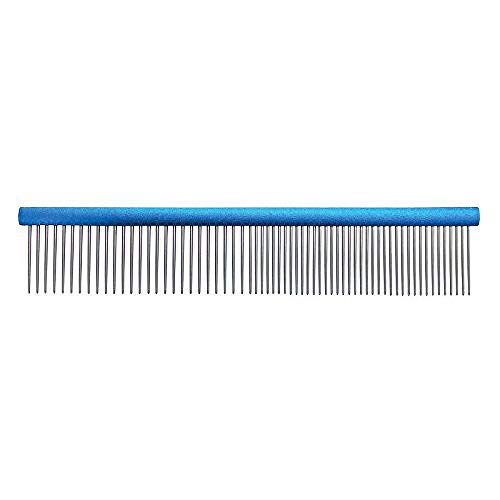 GROOM PROFESSIONAL Spectrum Kamm 50/50 - Hundekamm - Für Feines Fell - Perfekter Kamm für Kleine Rassen - Für Kompliziertere Bereiche oder Feineres Fell - Hellblau, 19cm von GROOM PROFESSIONAL