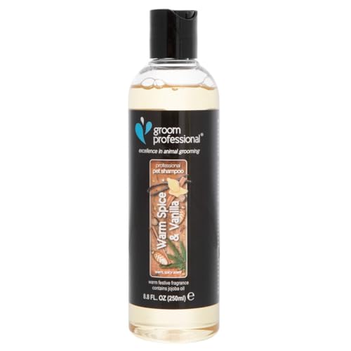 GROOM PROFESSIONAL Warm Spice & Vanilla Hundeshampoo - Hundeshampoo Gegen Geruch - Tiefenreinigendes Shampoo - Geeignet für alle Felltypen - Festlicher Duft, 250ml GROOM PROFESSIONAL Warm Spice & Vanilla Hundeshampoo - Hundeshampoo Gegen Geruch - Tiefenreinigendes Shampoo - Geeignet für alle Felltypen - Festlicher Duft, 250ml von GROOM PROFESSIONAL