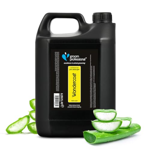 GROOM PROFESSIONAL Wondercoat Hundespray - Fellpflege und Entwirrungsspray für Hunde - Hilft bei der Beseitigung von Verfilzungen - Pflegt Fell & Haut - Für alle Fellarten Geeignet, 4 Liter von GROOM PROFESSIONAL