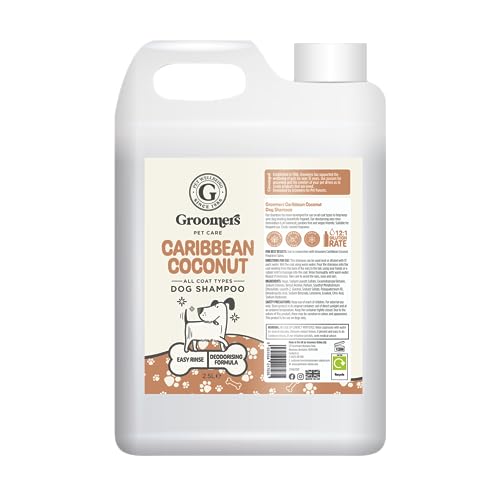 Groomers - Karibik-Kokos-Hundeshampoo für stinkende Hunde – Bestes veganes Haustier-Shampoo für Welpen und Erwachsene – professionelles Pflegeprodukt – 2,5 l Groomers - Karibik-Kokos-Hundeshampoo für stinkende Hunde – Bestes veganes Haustier-Shampoo für Welpen und Erwachsene – professionelles Pflegeprodukt – 2,5 l von Groomers