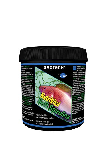 Grotech NutriVital Soft Spirulina 1,4-2,2mm 350g - Alleinfutter für alle Seewasserfische von Grotech