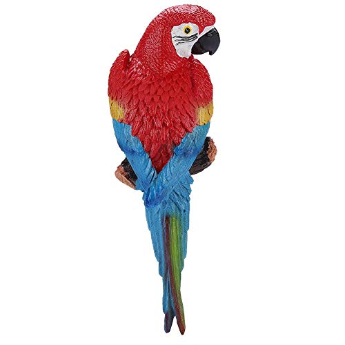 Growcolor Lebensechte Vogelverzierung Vogelspielzeug -Figurine Vogelmodell Spielzeug Gartenskulptur Wanddekorharz Lebensechte Vogelverzierung(Rot Links) von Growcolor