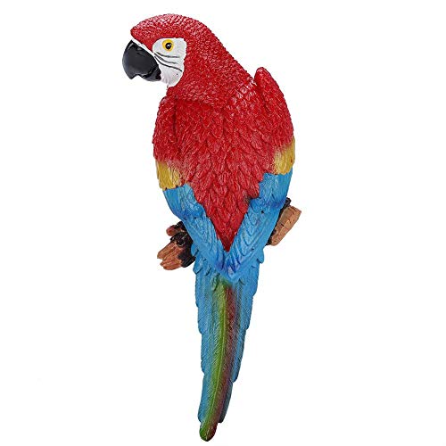 Growcolor Lebensechte Vogelverzierung Vogelspielzeug -Figurine Vogelmodell Spielzeug Gartenskulptur Wanddekorharz Lebensechte Vogelverzierung(Rot rechts) von Growcolor