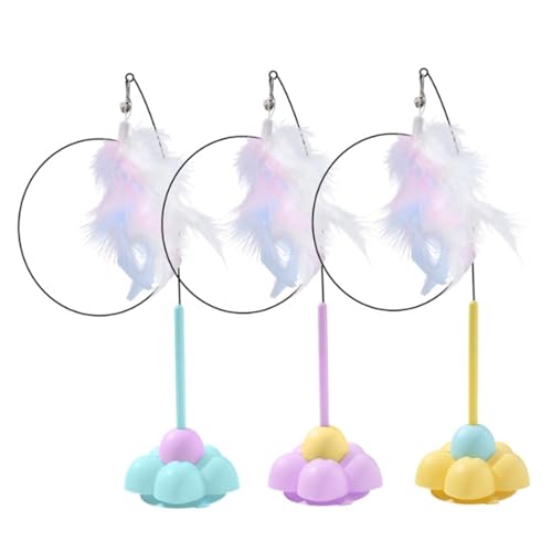 Grtheenumb Katzenstab, 3PCS Blumenform Saugbecher Katzenspielzeug mit Federn, selbständige interaktive Kätzchenspielzeug für Indoorcat-Spielzeuge Grtheenumb Katzenstab, 3PCS Blumenform Saugbecher Katzenspielzeug mit Federn, selbständige interaktive Kätzchenspielzeug für Indoorcat-Spielzeuge von Grtheenumb