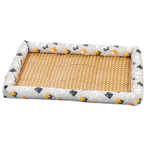 Grtheenumb Kühlung Hundebett, Haustierkühl Matte 16x12 Zoll atmungsaktives Verschleiß resistenter Rattan-Haustierbett mit Halskopfunterstützung für Hunde Katzen Grtheenumb Kühlung Hundebett, Haustierkühl Matte 16x12 Zoll atmungsaktives Verschleiß resistenter Rattan-Haustierbett mit Halskopfunterstützung für Hunde Katzen von Grtheenumb