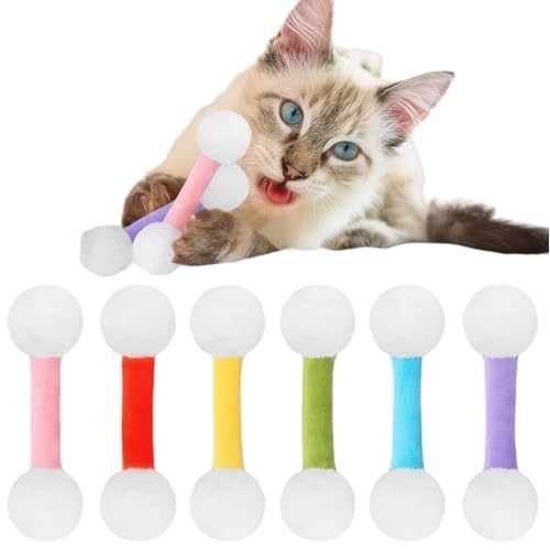 Grtheenumb Self -Play -Katzenspielzeug, 6pcs Katzen Nip Spielzeug, interaktiver Bissfest weiches sicheres Stück Zahnen für Haustiergeschenk von Grtheenumb