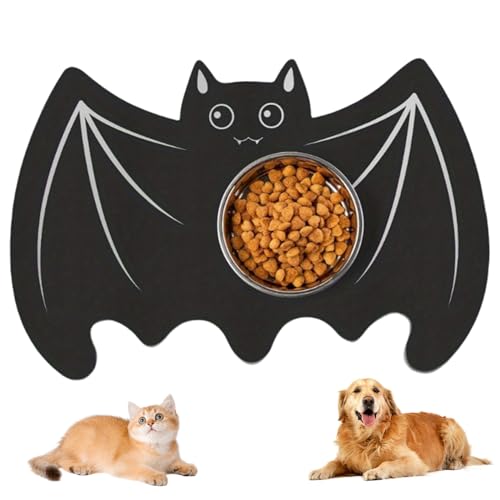 Haustier-Fütterungsmatten, Halloween Dog Food Matte 24x16inch wasserabsorbierende Nicht-Schlupf-Diatomschlamm Gothic Fledermaus für Katzen und Hunde Halloween Dekorationen Haustier-Fütterungsmatten, Halloween Dog Food Matte 24x16inch wasserabsorbierende Nicht-Schlupf-Diatomschlamm Gothic Fledermaus für Katzen und Hunde Halloween Dekorationen von Grtheenumb
