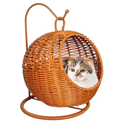 Katze hängende Hängematte, Katzenkorbbett, Imitation Rattan Hängende Hängemattenbett für kleine Raum für Innenräume von Grtheenumb