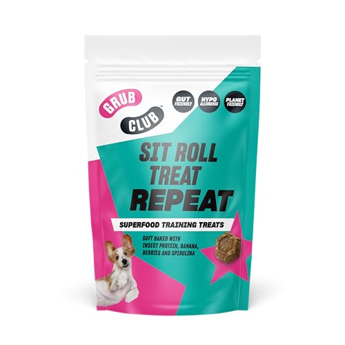 Insect Protein Superfood Hundeleckerlis für das tägliche Training und hochwertige Belohnungen - Getreidefrei, proteinreich und planetenfreundlich - Sit Roll Treat Repeat (1 x 100g) - GRUB CLUB von Grub Club