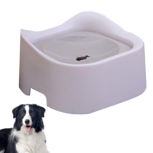 Gruwkue Anti-Klecks-Hundenapf,Schwimmender, auslaufsicherer Wassernapf für Hunde | Wasserspender für Haustiere mit langsamem Futterspender, Hundenapf für den Außen- und Innenbereich, breiter Boden von Gruwkue