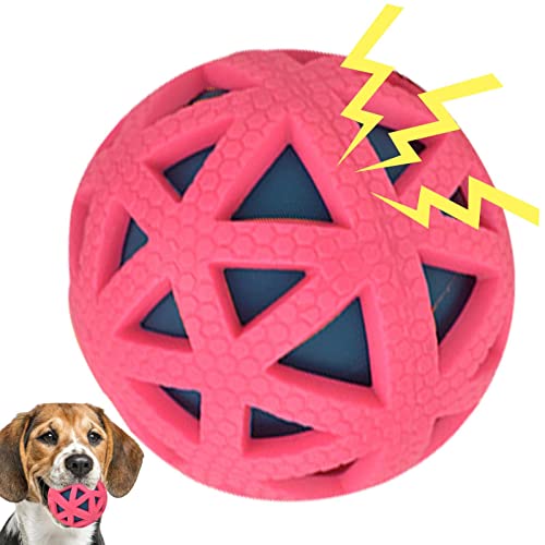 Gruwkue Bälle für Hunde, Dog Apportierball Leckerlispender, Quietschende Gummi-Hundespielzeug-Bälle Hunde-Pool-Spielzeug für kleine/mittlere/große Kauer von Gruwkue