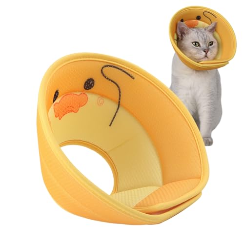Gruwkue Katzen-Erholungshalsband | Verstellbarer Katzen-Halskegel mit süßem Tiermuster - Hunde-Donut-Halsband für Katzen und Hunde, Kätzchen-Kegel, Katzen-Donut, schützt Wunden von Gruwkue