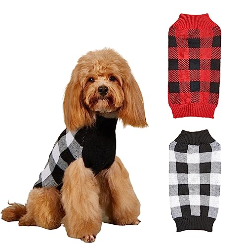 2 Stück Haustier Hund Pullover gemütlich warm klassisch kariert Welpe Pyjamas Pullover Trikot von GsLxx