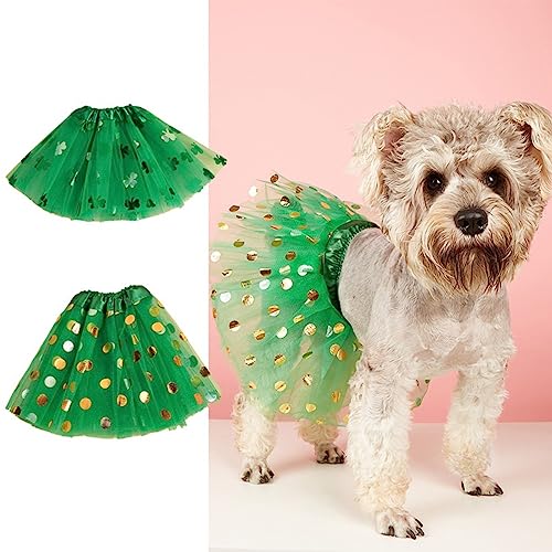 2-Stücke des Hundenetzkleides, modisches Haustier Hundekleid, grünes Mesh Kleiner Hund Polka Dot Prinzessin Kleid von GsLxx