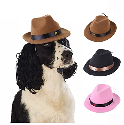 3-Pack Haustier Cowboy Kostüm Zubehör Hund Katze Cowboy Hut für Welpe Kätzchen Party Festival und tägliches Tragen von GsLxx