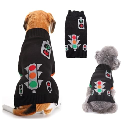 Hund Pullover Rot und Grün Licht Zeichen Hund Strickpullover Haustier Kleidung Geeignet für kleine, mittlere und große Hunde (L) von GsLxx