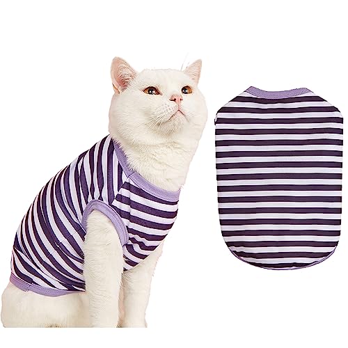 Katze Recovery Anzug, E-Halsband Alternative für Katzen Hunde, Bequeme und Atmungsaktive Katzen-OP-Kittel，Katze Pyjama-Sweatshirt von GsLxx