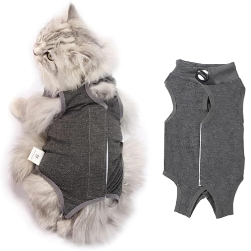 Katzenbody Nach Op Mit Anti-Licking Für Bauchwunden Soft Home Indoor Pet Kleidung E-Halsband Alternative Für Katzen Hunde Nach Der Operation Tragen,Kätzchen, Chirurgie, Genesungsanzug(Größe L, Grey) Katzenbody Nach Op Mit Anti-Licking Für Bauchwunden Soft Home Indoor Pet Kleidung E-Halsband Alternative Für Katzen Hunde Nach Der Operation Tragen,Kätzchen, Chirurgie, Genesungsanzug(Größe L, Grey) von Gsedaox