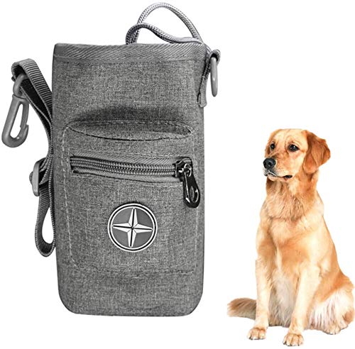 Gshy Dog Treats Bag Trainingstasche Mehrere Taschen Verstellbarer Riemen Müll Snack-Tasche (Dunkelgrau) von Gshy