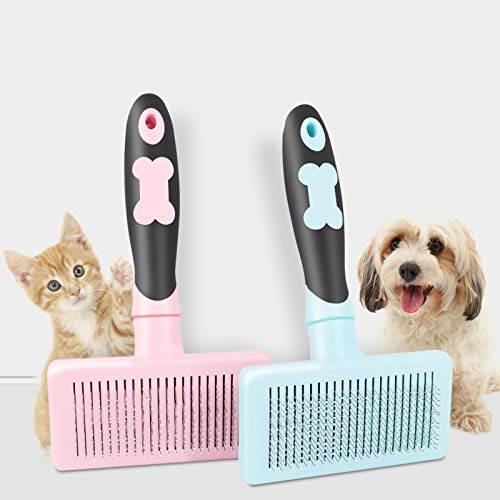 Gshy Haustierreinigungsbürste für Haustiere, automatische Haarentfernung, Kamm, Reinigungsbürste für Haustiere, Nadel aus Edelstahl, zufällige Farbe, 1 Stück von Gshy
