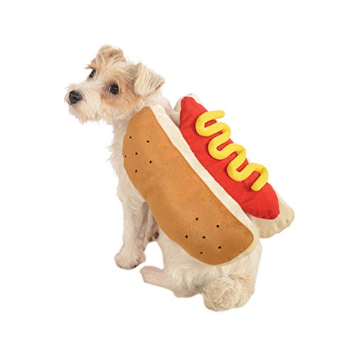 Gshy Hot Dog Tiere Welpen Kostüm Halloween Kleidung Senfgelb Kleidung für kleine Hunde (M) von Gshy