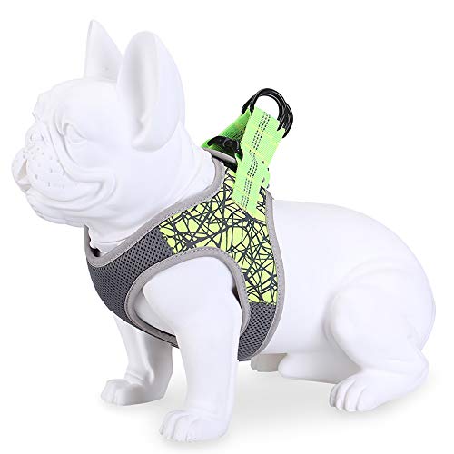 Gshy Hundegeschirr Reflektierender Gurt Bequeme atmungsaktive Jacke Anti Traktion Verstellbare Weste zum Sicherheitstiere Grün (L) von Gshy