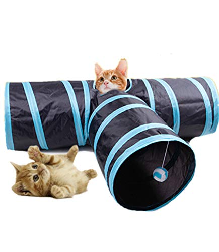 Gshy Katzen Hunden Spielzeug 3-Wege-Kat Tunnel Collapsible für Katzen Kaninchen Hunde Haustiere von Gshy