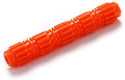 Gshy Kauspielzeug für Begleithunde Gummi Molar Stick mit Loch Legen Sie Snacks Trainingsspielzeug (Orange) von Gshy