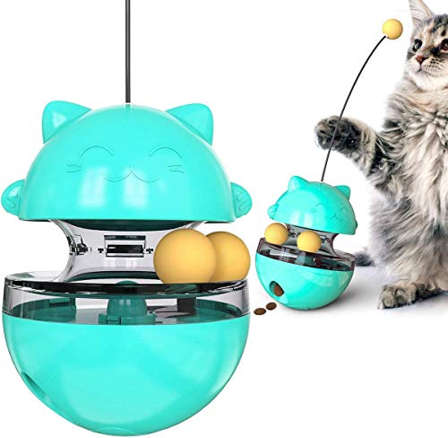 Gshy Lebensmittelball für Cat Bonbonspender Interaktives Spielzeug für kleine Hunde und Katzen Intelligence Exercise Feeder (Blau) von Gshy