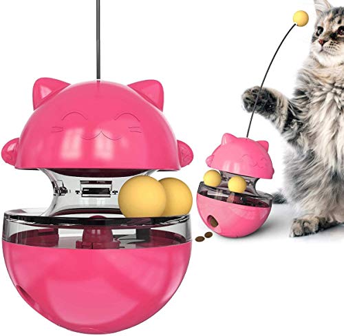 Gshy Lebensmittelball für Cat Bonbonspender Interaktives Spielzeug für kleine Hunde und Katzen Intelligence Exercise Feeder (Rosa) von Gshy