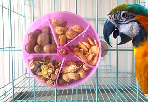 Gshy Papagei Fütterungsspielzeug Raddrehung Krippe für Vögel Aufbewahrungskiste Vogel- und Tierhändler Beißendes Spielzeug (Lila) von Gshy