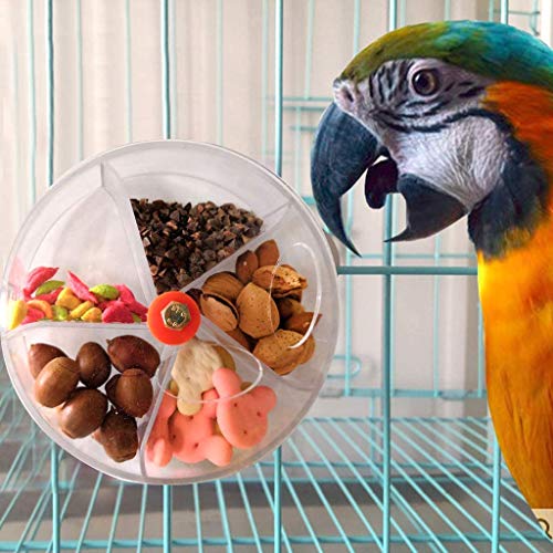 Gshy Papagei Fütterungsspielzeug Raddrehung Krippe für Vögel Aufbewahrungskiste Vogel- und Tierhändler Beißendes Spielzeug (Transparent) von Gshy