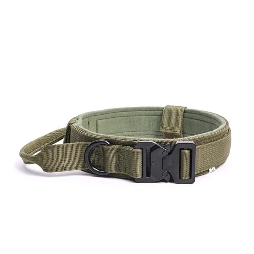 Haustierhalsbänder Outdoor-Hundehalsband mit Metallschnalle, atmungsaktives Nylonhalsband(Green 2,L) von GsvUbd
