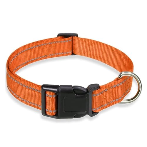 Haustierhalsbänder Reflektierendes Hundehalsband mit verstellbarem Sicherheitsleinenhalsband Robustes verstellbares Haustierhalsband aus Nylon(Black 2,M) von GsvUbd