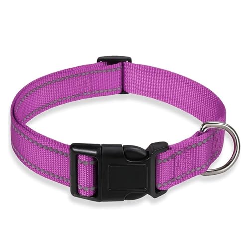Haustierhalsbänder Reflektierendes Hundehalsband mit verstellbarem Sicherheitsleinenhalsband Robustes verstellbares Haustierhalsband aus Nylon(Black 4,XL) von GsvUbd